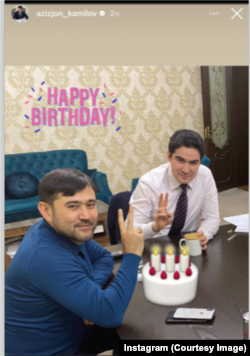 A since-deleted Instagram photo shows Uzbek Judo Federation head Azizjon Kamilov (right), a close associate of Otabek Umarov, together with Ultimo Group's 50 percent shareholder, Tuhfat Anvarkhujaev.