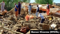 یکی از روستا های سیلاب زده در ولایت غور