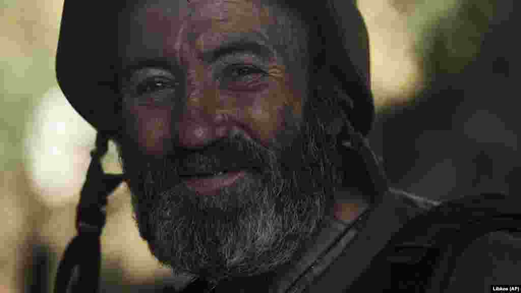A smiling Ukrainian soldier. Malyar said Kyiv's forces had taken back more than 37 square kilometers of territory in the past week. The number of dead and injured on both sides is unknown.