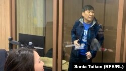 Marat Zhylanbaev in court in Astana on October 30.