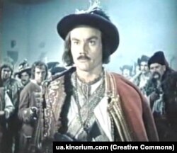 Актор Афанасій Кочетков у ролі Олекси Довбуша у фільмі «Довбуш» 1959 року
