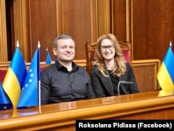 Роксолана Підласа, голова комітету з питань бюджету і Сергій Марченко, міністр фінансів України