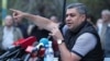 Armenia - Opposition leader Artur Vanetsian holds a news conference in Liberty Square, Yerevan, April 18, 2022.