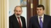 Armenia - Prime Minister Nikol Pasinian and Karabakh President Arayik Harutiunian arrive for a meeting in Yerevan, Aprl 29, 2022.
