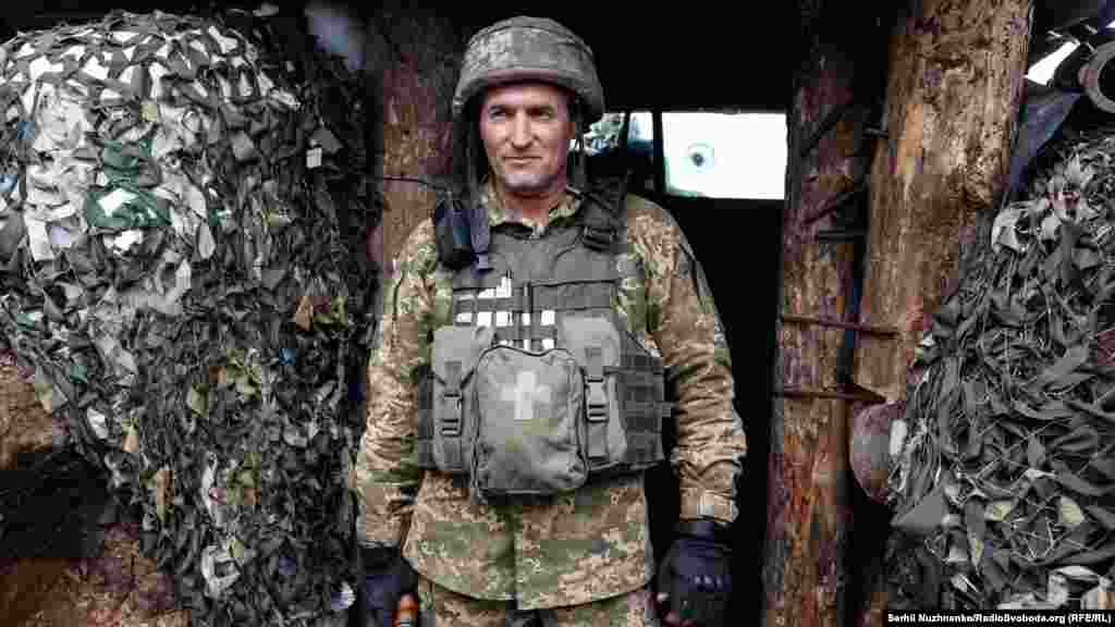 Український військовий Василь на позиціях. Донецька область, 29 квітня 2022 року 