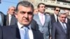 Armenia - President Serzh Sarkisian (R) and his chief bodyguard Vachagan Ghazarian (L), Yerevan, April 14, 2012. 