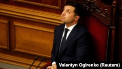 Ukrainian President Volodymyr Zelenskiy is calling on the nation's richest individuals to help fight the coronavirus. (file photo)