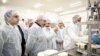 Armenia - Prime Minister Nikol Pashinian (second from left) visits a new cheese factory in Yerevan, March 26, 2019.