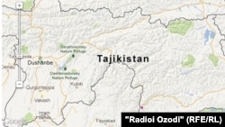در نقشه برخی از مناطق سرحدی تاجکستان با افغانستان نشان داده شده است