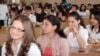 Armenia - a photo of Armenian graduate pupils at an exam, 24May2010