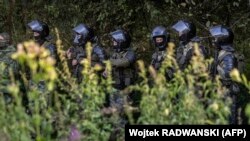 Польскія памежнікі ахоўваюць мяжу. Архіўнае фота