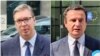 Serbia's Aleksandar Vucic (left) and Kosovo's Albin Kurti each blamed the other for the lack of progress in Brussels on July 19.