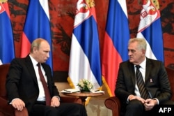 Президент Росії Володимир Путін та президент Сербії Томислав Ніколич, Белград, 16 жовтня 2014 року