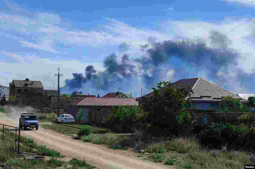 Crimea's Russian-controlled health department said one civilian had been killed and another eight injured in the blasts. Military analysts called the destruction a huge blow for Russia and a psychological win for Ukraine.
