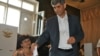 Nagorno Karabakh - Vitali Balasanian, the main opposition candidate, casts his vote in a presidential election, Askeran,19Jul2012 