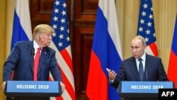Дональд Трамп та Володимир Путін під час зустрічі у 2018 році