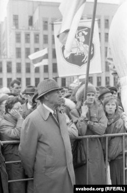 Язэп Сажыч на Дні волі ў Менску, 1993