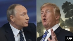 Колаж фото президента США Дональда Трампа і президента Росії Володимира Путіна (ліворуч)
