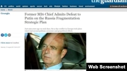 A fake article attributing explosive claims about Russia to the former chief of British intelligence was quickly debunked after it appeared on a site that looked nearly identical to that of the British newspaper The Guardian.