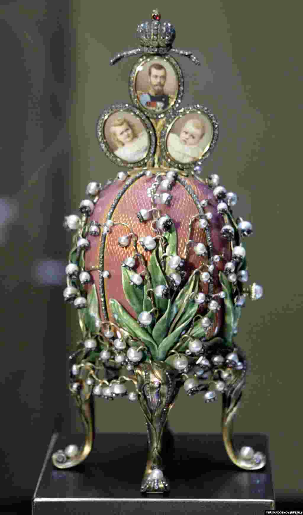The Lilies of the Valley Egg of 1898, featuring the tsar and his first two daughters. After the 1917 revolution, Faberge fled Russia disguised as a diplomat. He died in exile in Switzerland in 1920. Faberge's imperial eggs stand today as a symbol of the decadence, as well as the taste and the elegance of an age the likes of which might never be seen again.