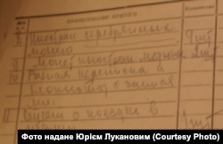 Фрагмент протоколу обшуку у Костянтина Луканова