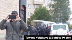Полиция на месте проведения акции в Петербурге