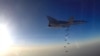 Российский бомбардировщик Ту-22М3 во время нанесения авиционного удара в Сирии, август 2016 года