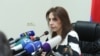 Armenia- The newly elected head of the Commission on Prevention of Corruption, Haykuhi Harutiunian, at a news conference in Yerevan, November 26, 2019.