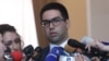 Armenia -- Justice Minister Rustam Badasian speaks to journalists, Yerevan, August 15, 2019.