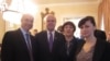 William Browder, the CEO of Hermitage Capital Management; U.S. Congressman James McGovern; Natalia Magnitskaya, Sergei Magnitsky's mother; and Natalia Magnitskaya, Sergei Magnitsky's widow (left to right) at a reception in Washington on April 17.