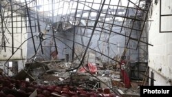 Nagorno-Karabakh - A concert hall in Shushi destroyed by shelling, October 6, 2020.