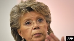 EU Justice Commissioner Viviane Reding points out that women in the bloc need to work an extra two months each year to earn as much as men.