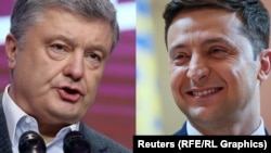 Петро Порошенко (л) та Володимир Зеленський